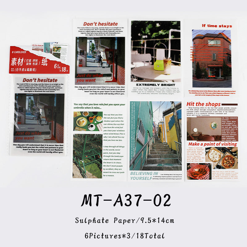 18PCS Supply station series material paper