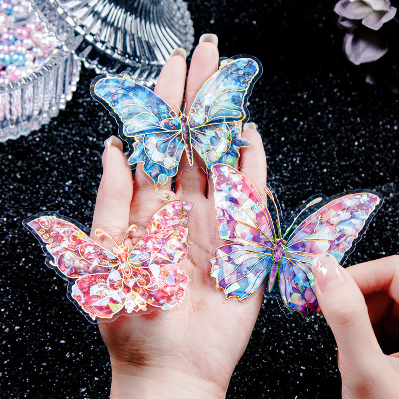 10PCS Butterfly flying flower series sticker