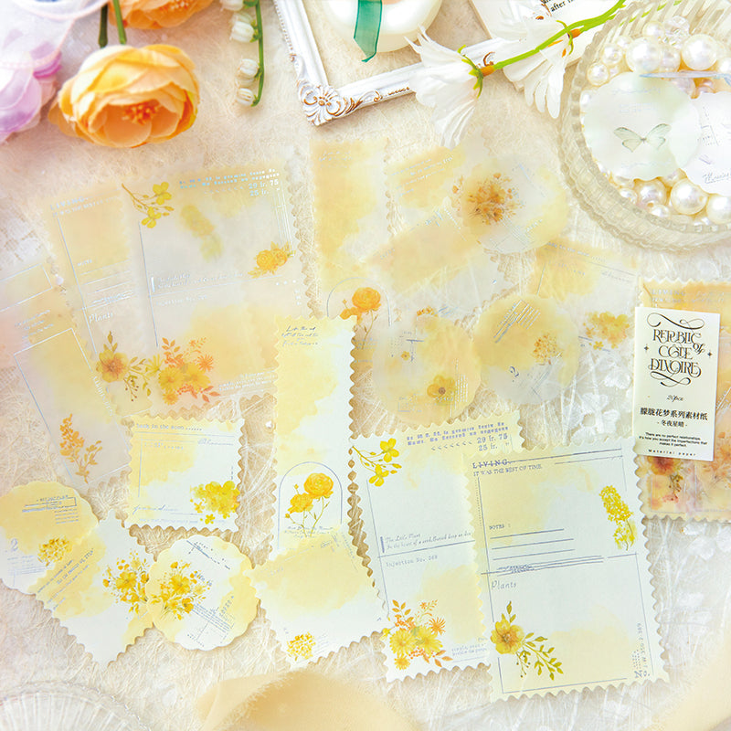 20PCS Misty Flower Dream series material paper