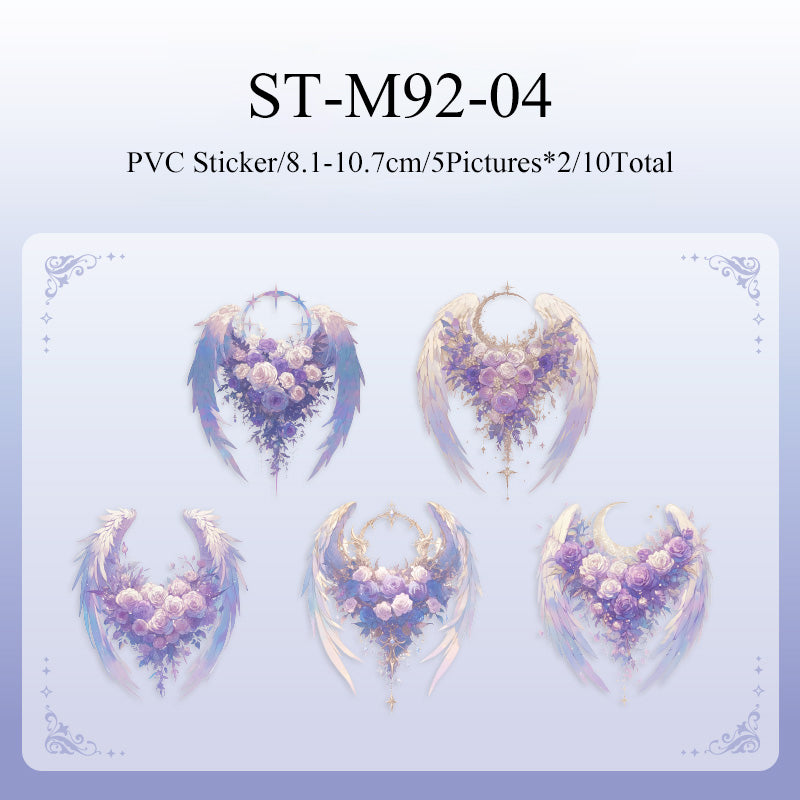 10PCS Rose Wings series sticker