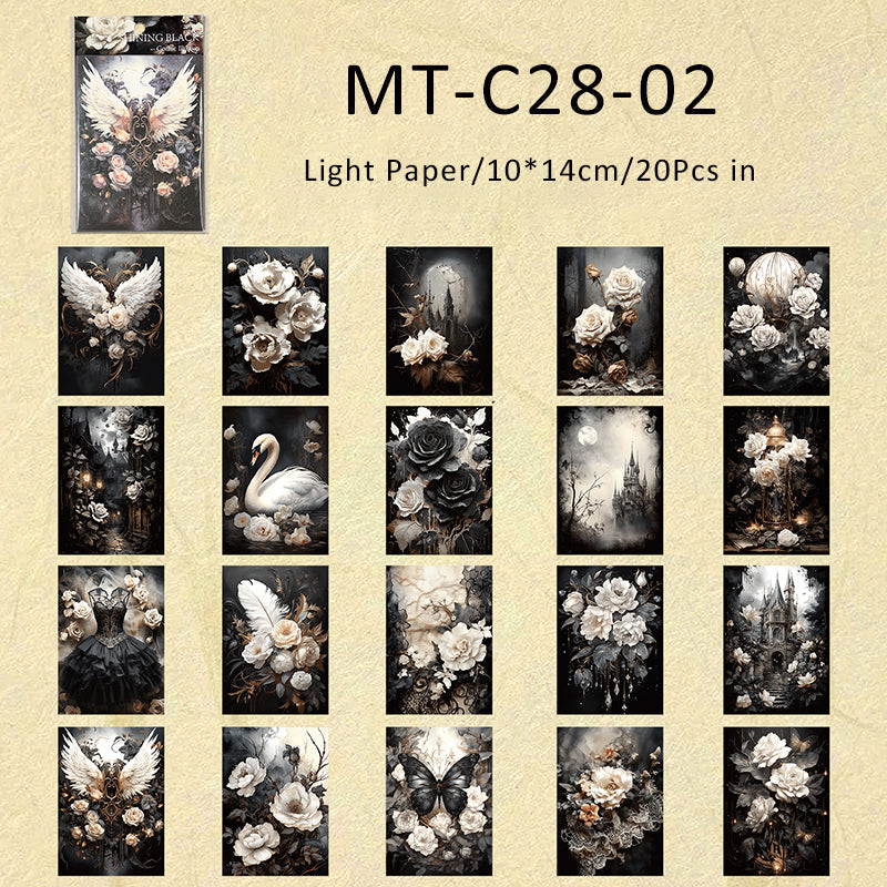 20PCS The Gothic Fantasy series material paper