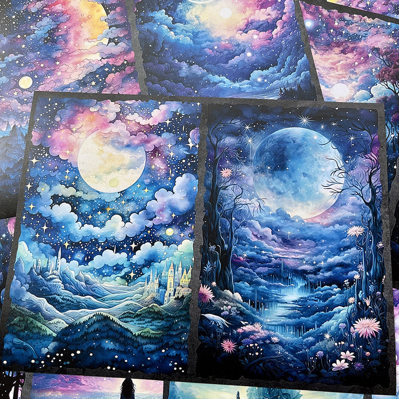 10PCS Magic starry forest background paper