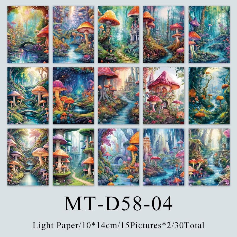 30PCS Mayfly dreamland series material paper