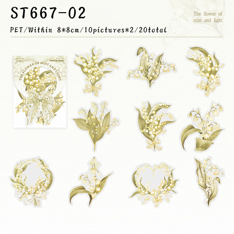 20PCS Flower of Mist and Light series sticker