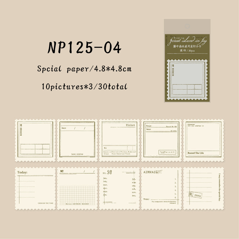 30PCS Island in the Fog series note paper