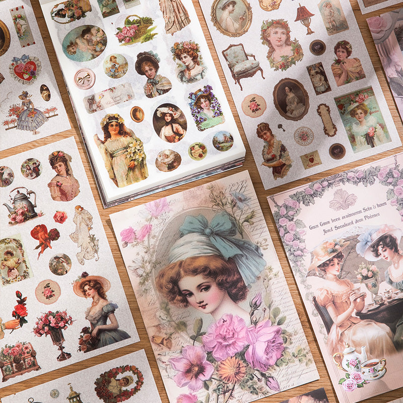 50PCS Victoria's Garden series material sticker book