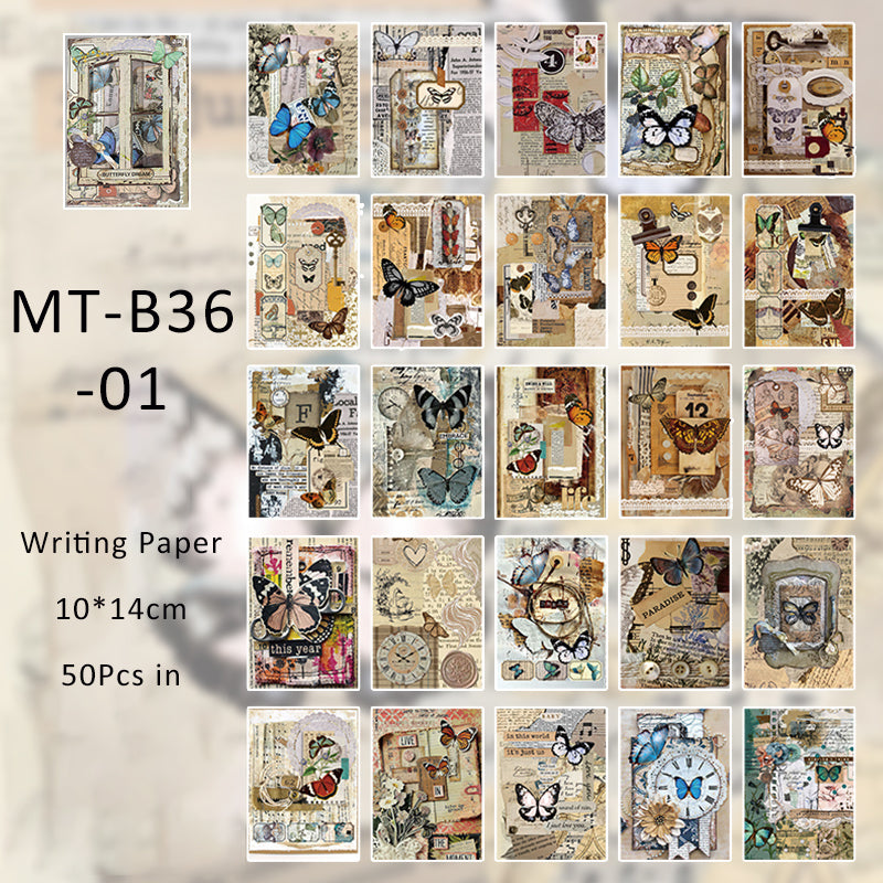 50PCS Classical journal lovers series material paper