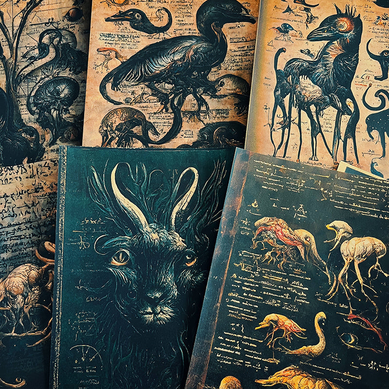 12PCS Dark Journal magic background paper