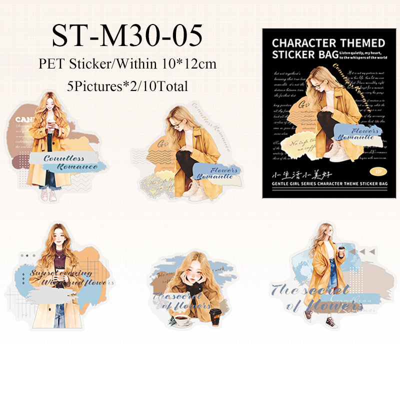 10PCS Gentle girl series sticker