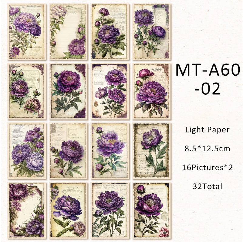 32PCS Flower tour series material paper