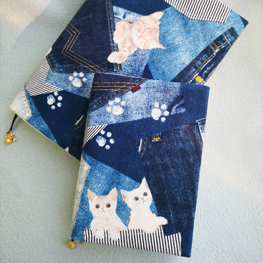 Handmade Cute Cat Fabric Journal Cover