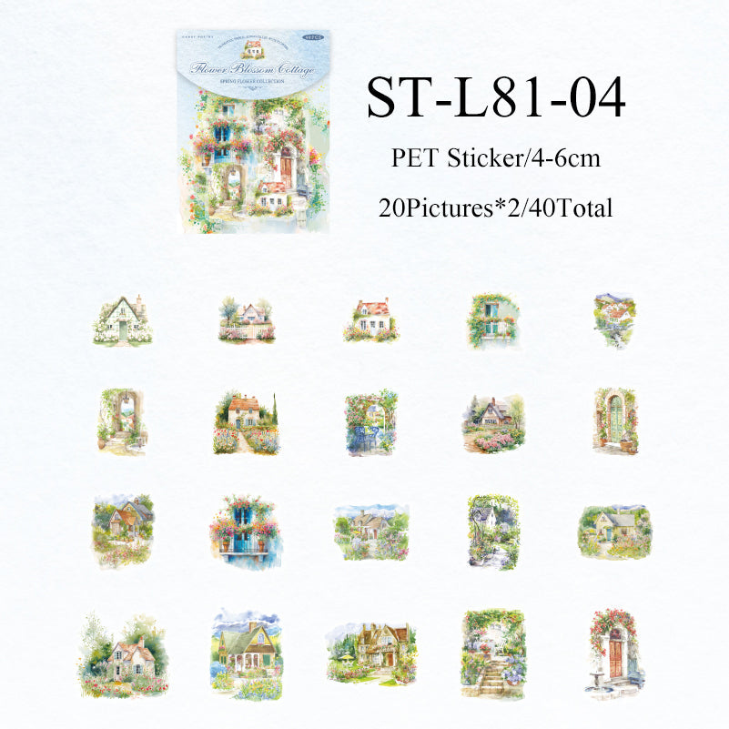 40PCS Spring Flower series sticker