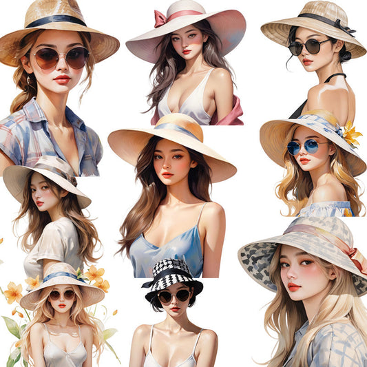 20PCS Fashionable Summer girl sticker