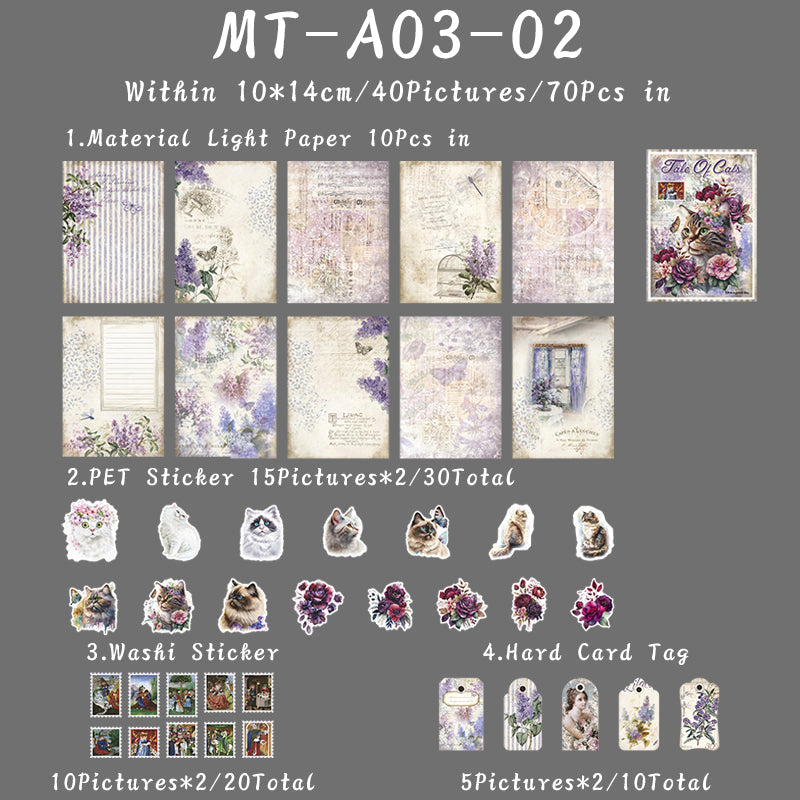 70PCS The Story of the Cat series material paper