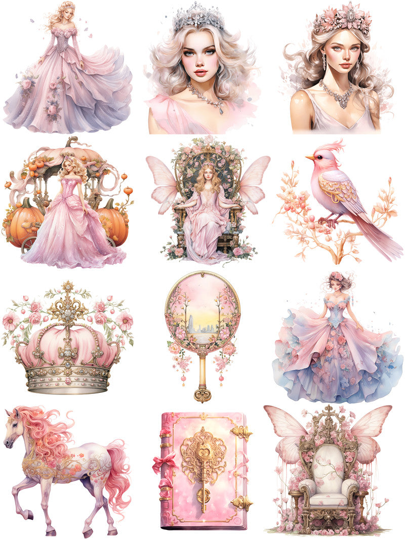 12PCS Dream princess sticker