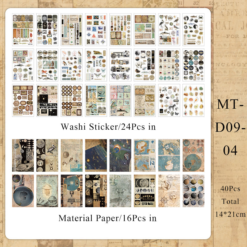 40PCS Reminiscence series material paper set