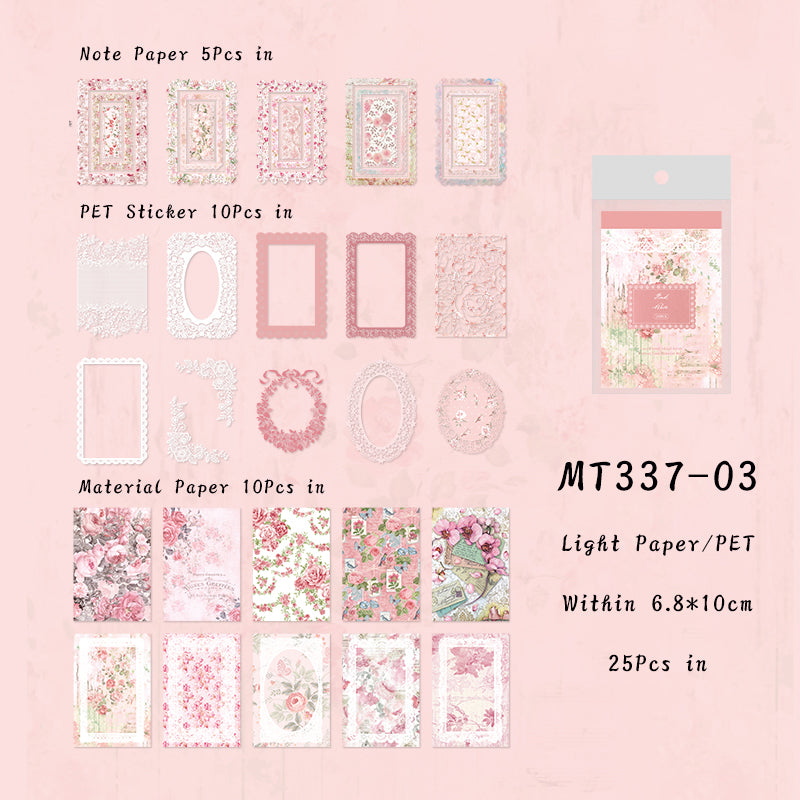 25PCS Lace Flower Island series material paper