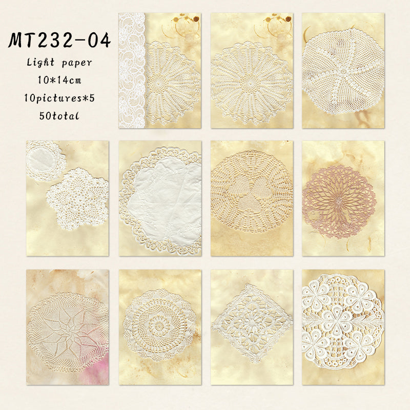 50PCS Encounter lace series material paper