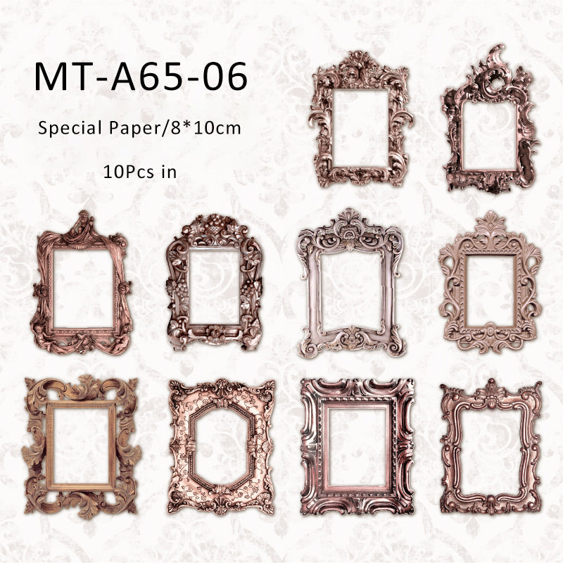 10PCS Medieval art series material paper