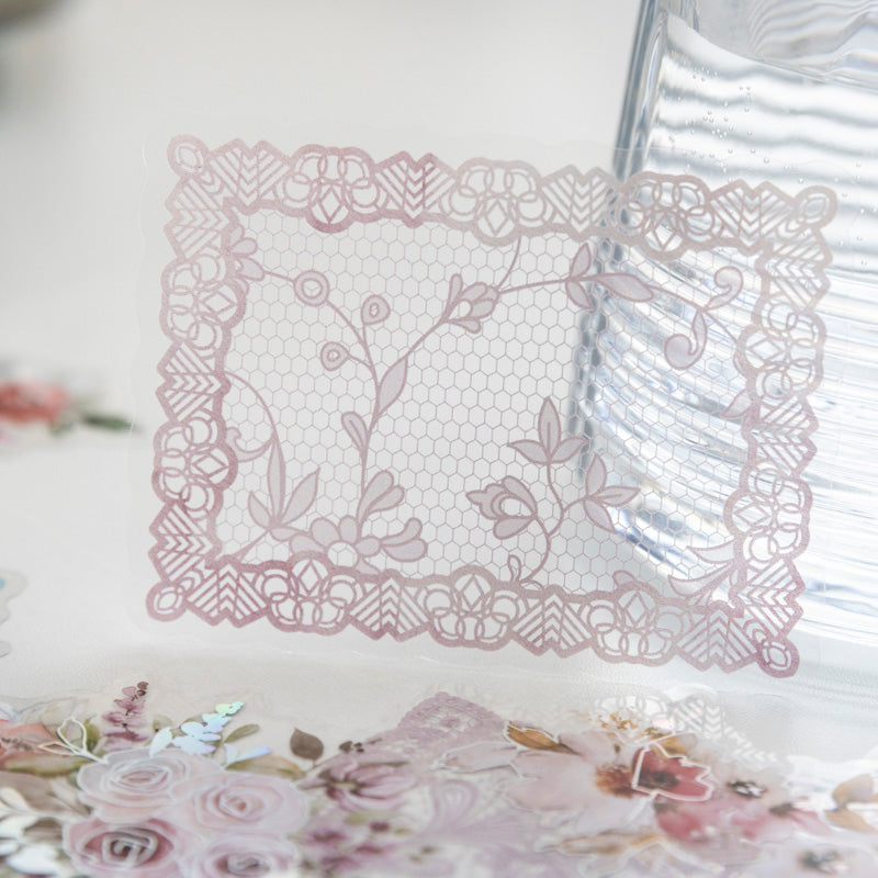 30PCS Lace flower series sticker