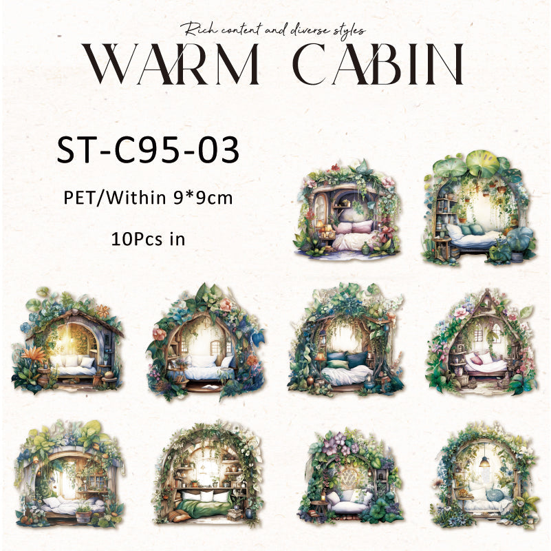 10PCS Warm House Series sticker