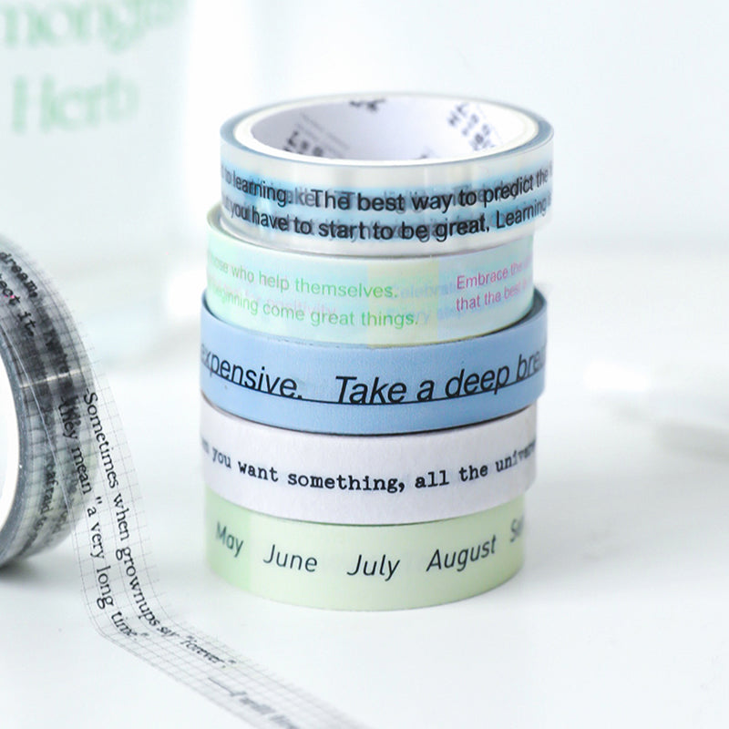 3PCS English quotations series PET Tape