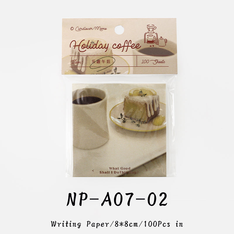 100PCS Coffee Holiday Series note paper