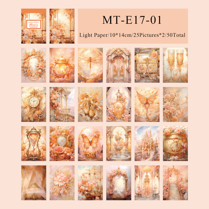 50PCS Fantasy Baroque series material paper