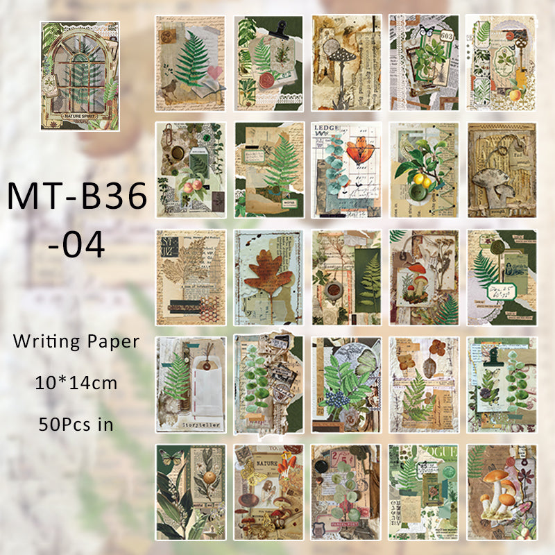 50PCS Classical journal lovers series material paper