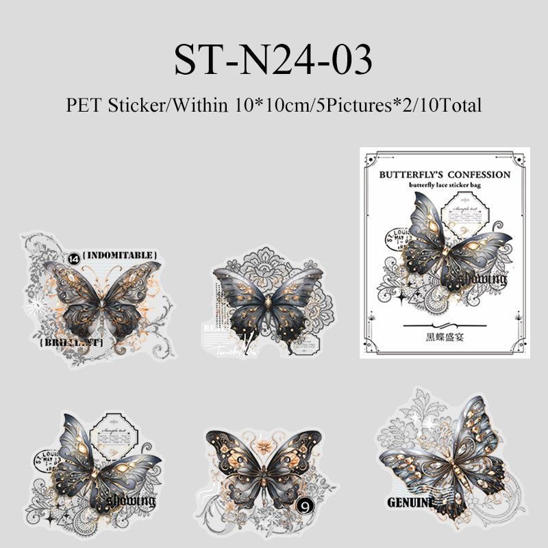 10PCS Confessions of butterflies series sticker