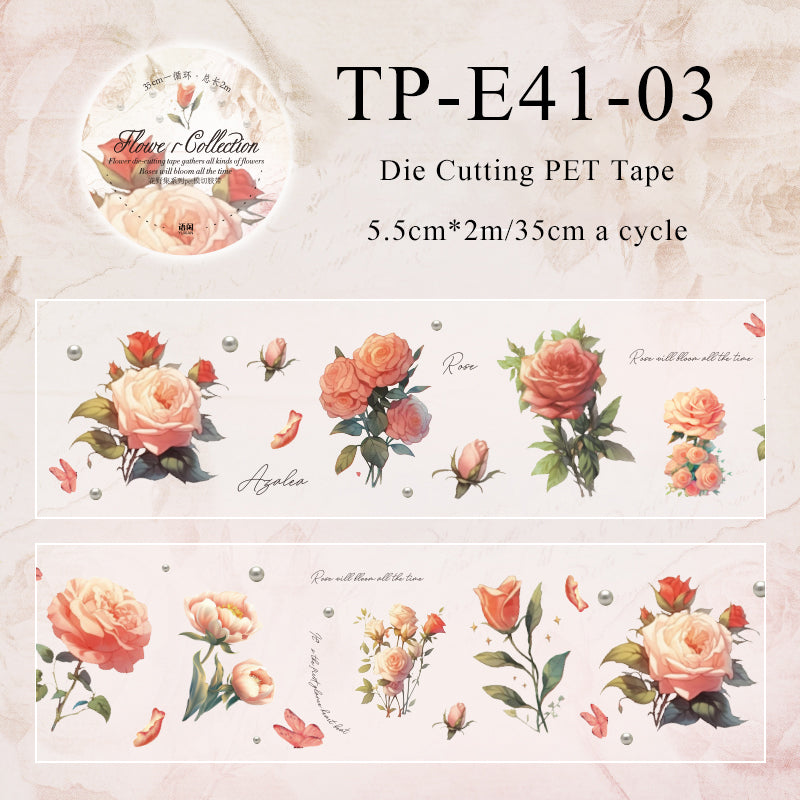 Wildflower collection series Die Cutting PET Tape