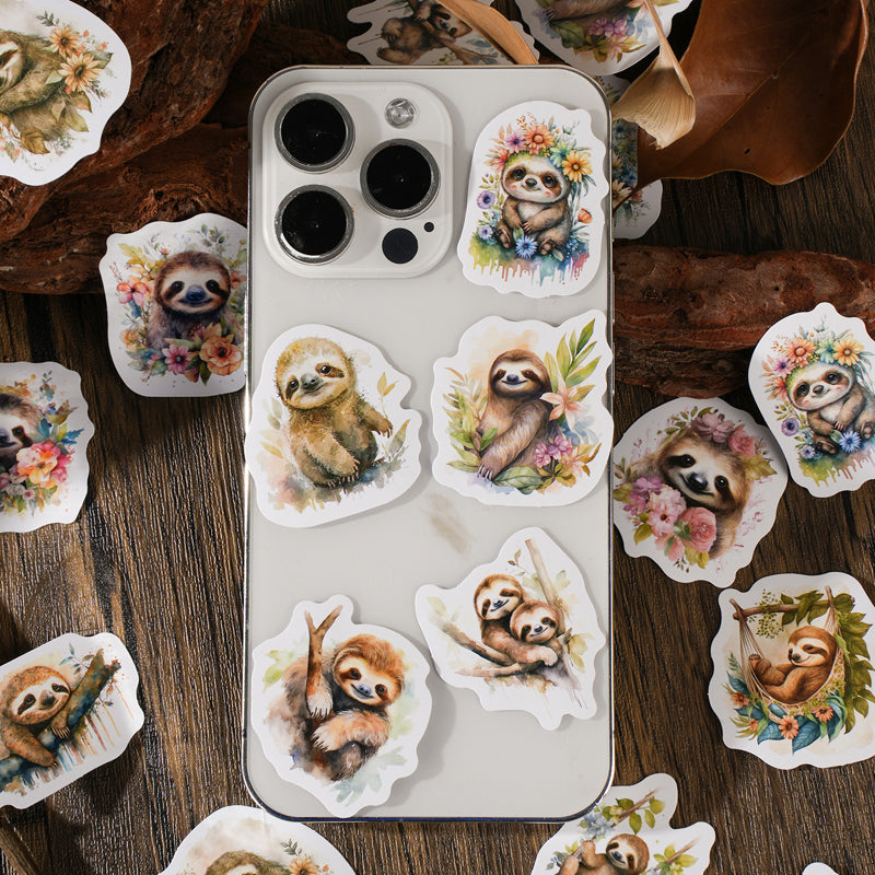 46PCS Sloth slowly series sticker