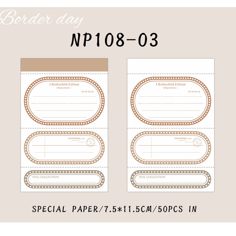 50PCS Border day series note paper