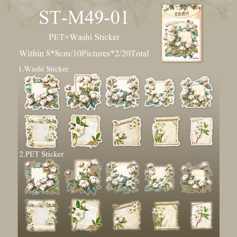 20PCS Flower invitation series sticker