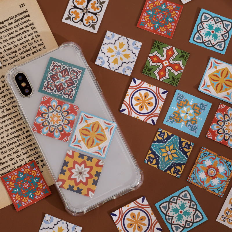 46PCS Vintage tile series sticker