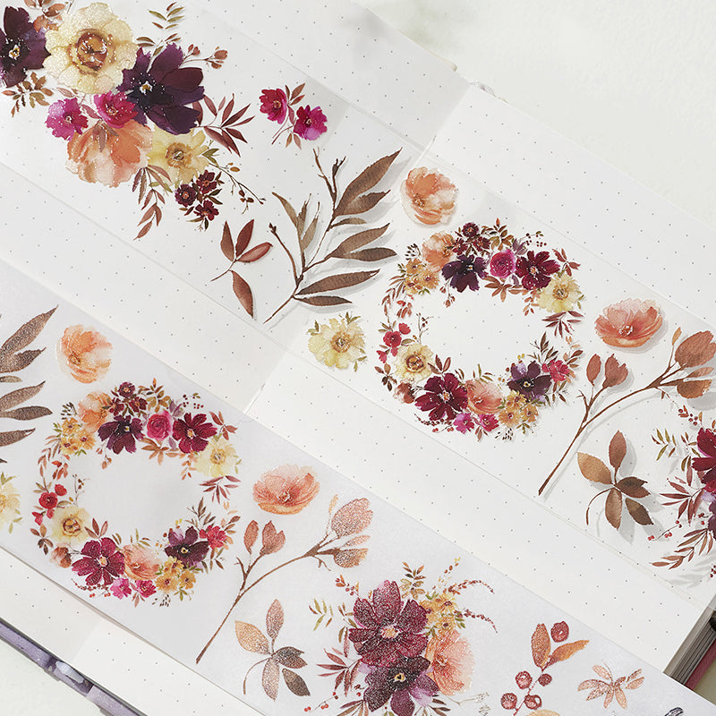 6cm*100cm Wild rose Washi/PET Tape