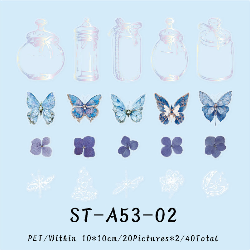 40PCS Butterfly Dance Garden series sticker