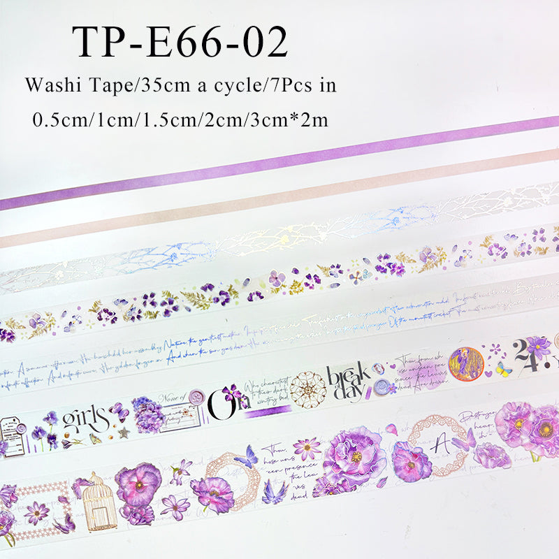 7PCS Flowery series Washi Tape