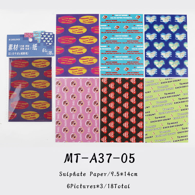 18PCS Supply station series material paper