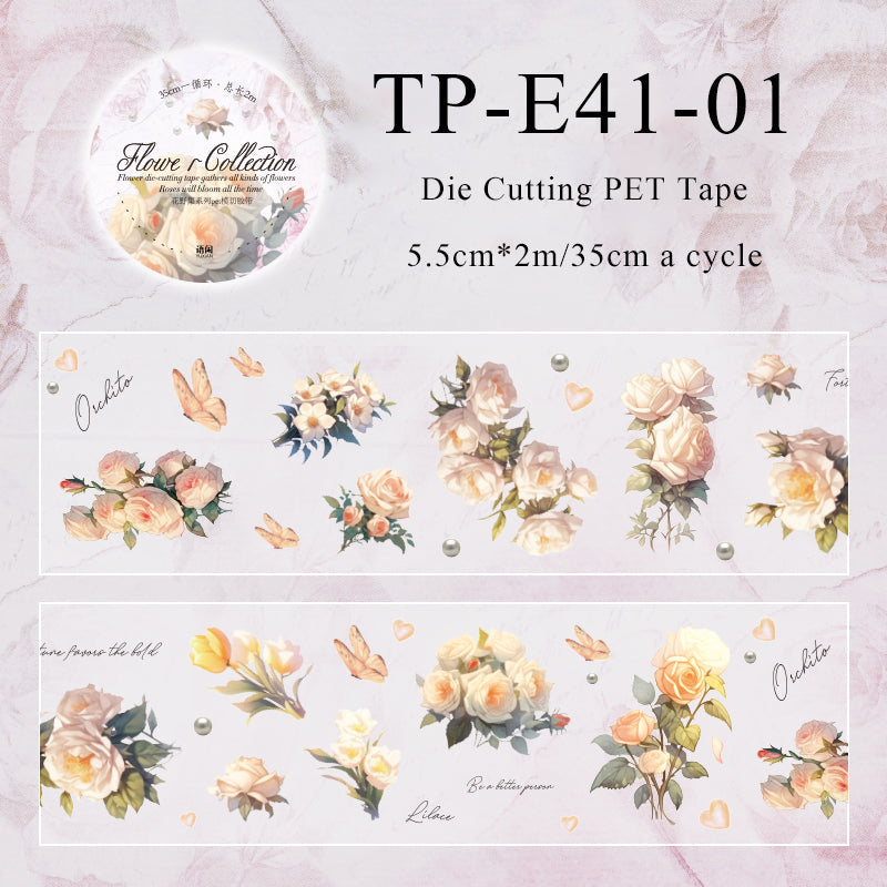 Wildflower collection series Die Cutting PET Tape