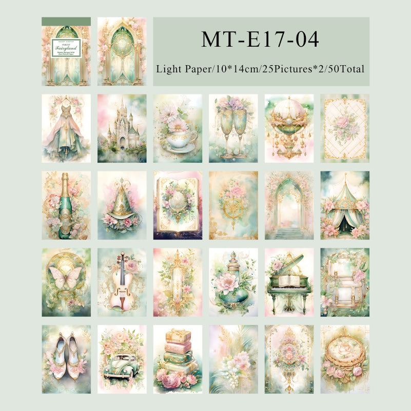 50PCS Fantasy Baroque series material paper