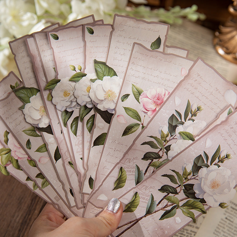 15PCS Letters from Flowers series bookmark