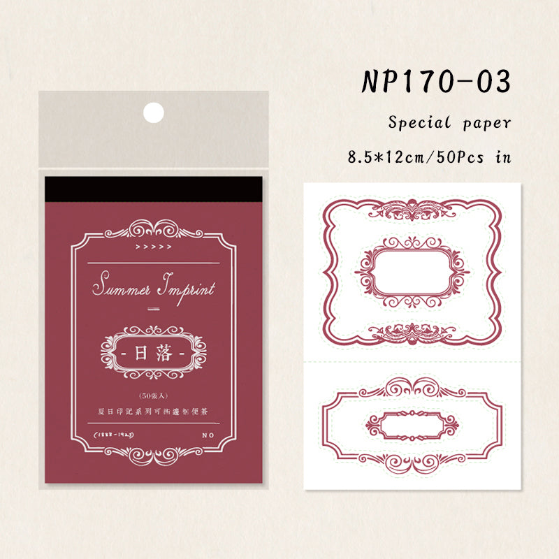 50PCS Summer Mark Series note paper