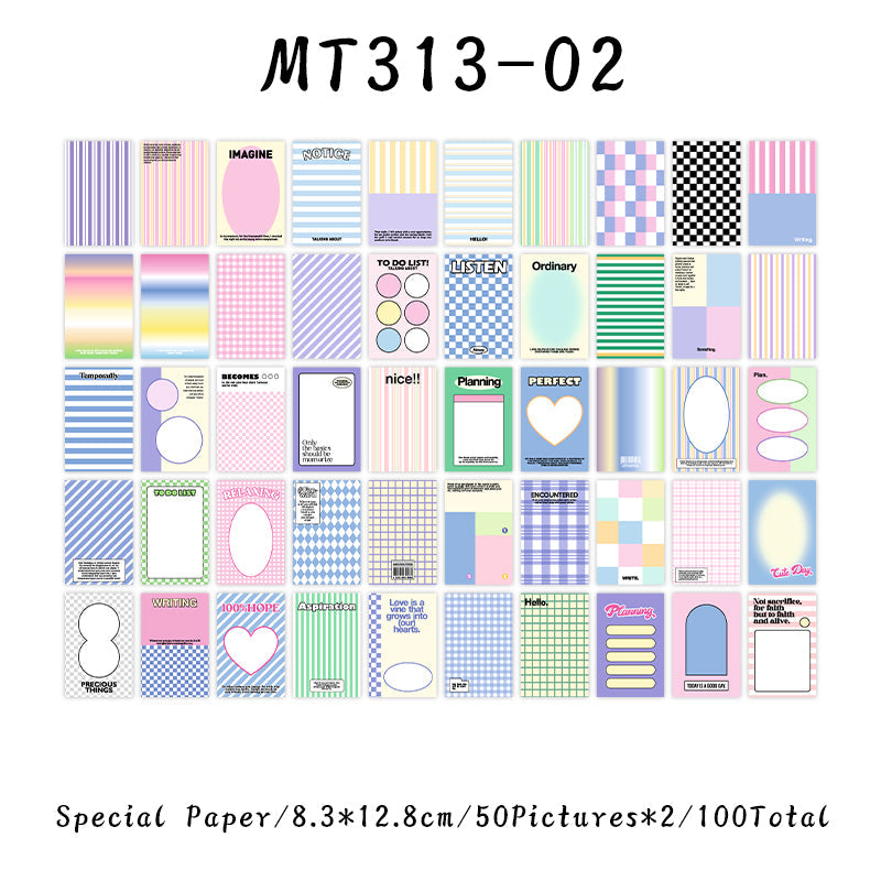 100PCS Happy Memo Series material paper