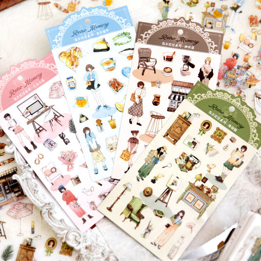 2PCS Vintage Memory Series sticker