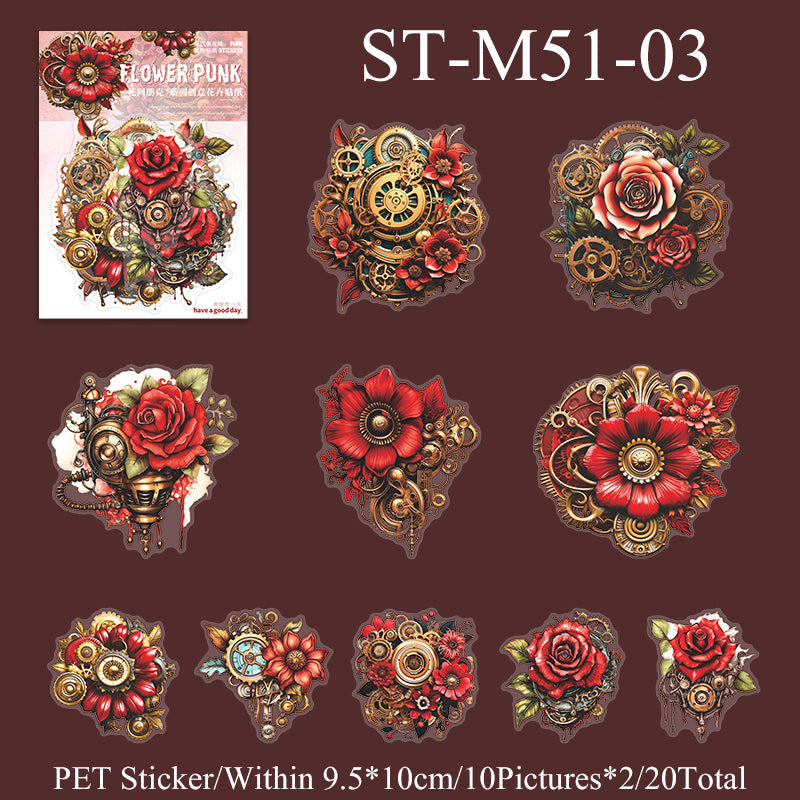 20PCS Flower punk series sticker