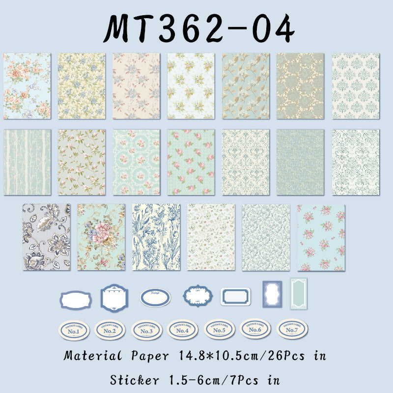 40PCS Flower Poems series material paper