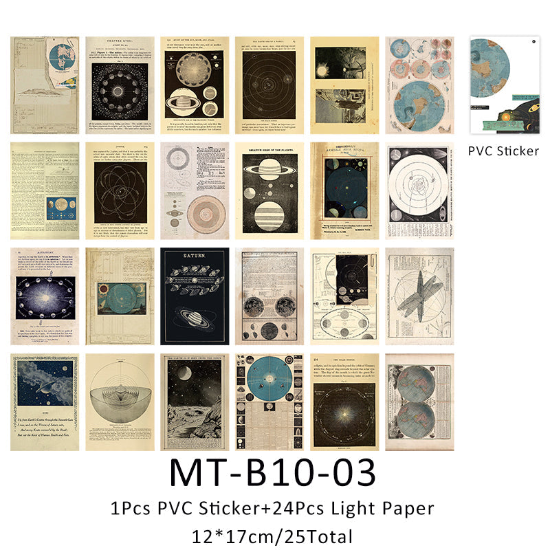 25PCS Cosmic Romance series material paper