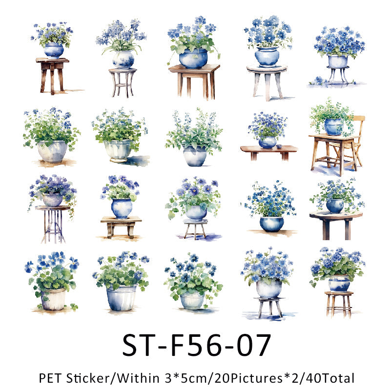 40PCS Family of greenery series sticker