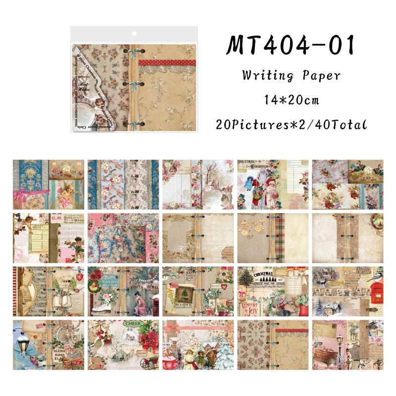 40PCS Christmas Memoir Series material paper